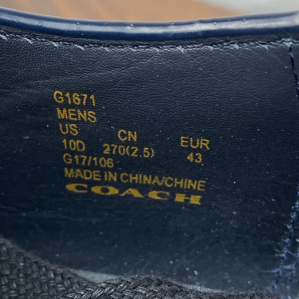 Coach Derby Lace Up Navy Blue Leather Shoes G1671 Men’s Size 10 D / EU 43 - Picture 12 of 12